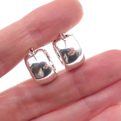 925 Sterling Silver Vintage Wide Hoop Earrings