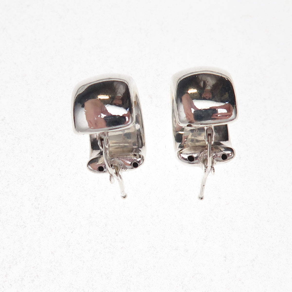 925 Sterling Silver Vintage Wide Hoop Earrings