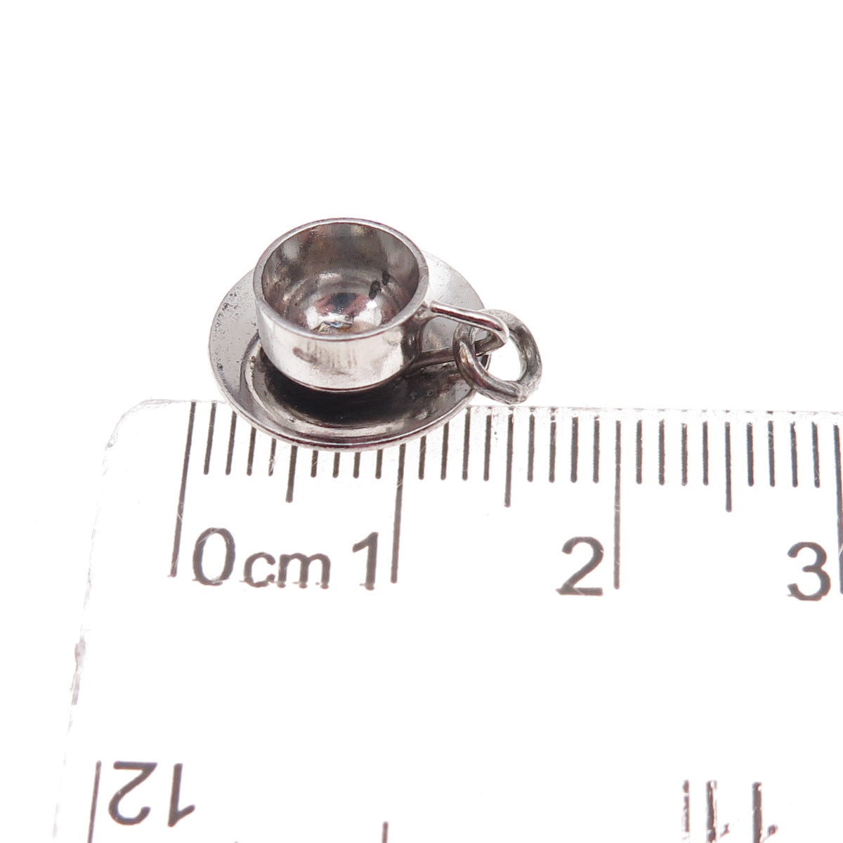 Wells 925 Sterling Silver Antique Art Deco Tea Set Oxidized 3D Charm Pendant