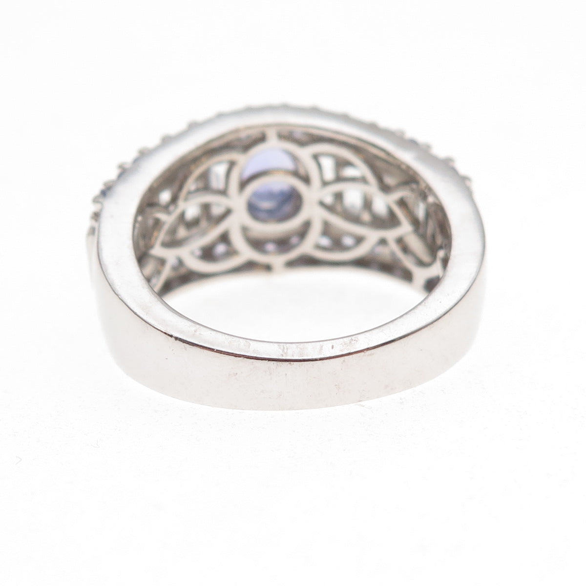 Chuck Clemency 925 Sterling Silver Real Tanzanite & White Topaz Ring Size 8.25