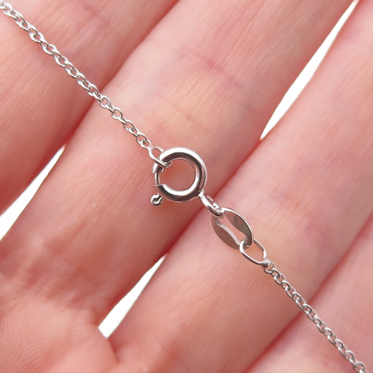 925 Sterling Silver Real Diamond Heart Baby Shoe Cable Chain Necklace 18"