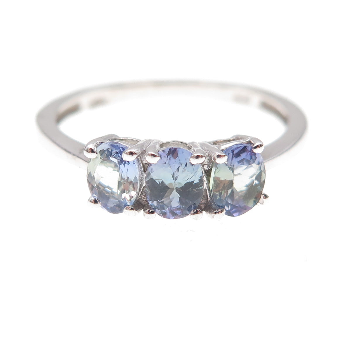 Chuck Clemency 925 Sterling Silver Real Oval-Cut Tanzanite Ring Size 8