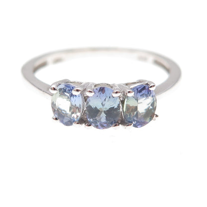Chuck Clemency 925 Sterling Silver Real Oval-Cut Tanzanite Ring Size 8