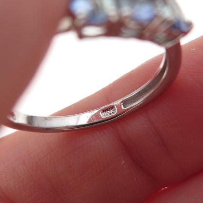 Chuck Clemency 925 Sterling Silver Real Oval-Cut Tanzanite Ring Size 8