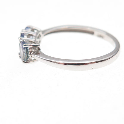 Chuck Clemency 925 Sterling Silver Real Oval-Cut Tanzanite Ring Size 8