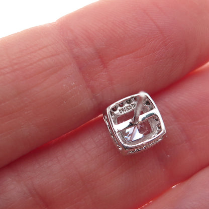 Dee Berkle 925 Sterling Silver C Z Stud Earrings