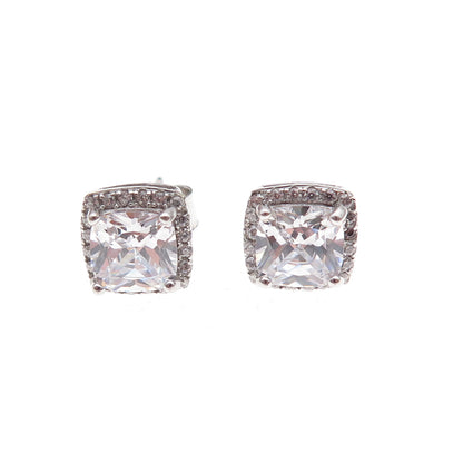 Dee Berkle 925 Sterling Silver C Z Stud Earrings