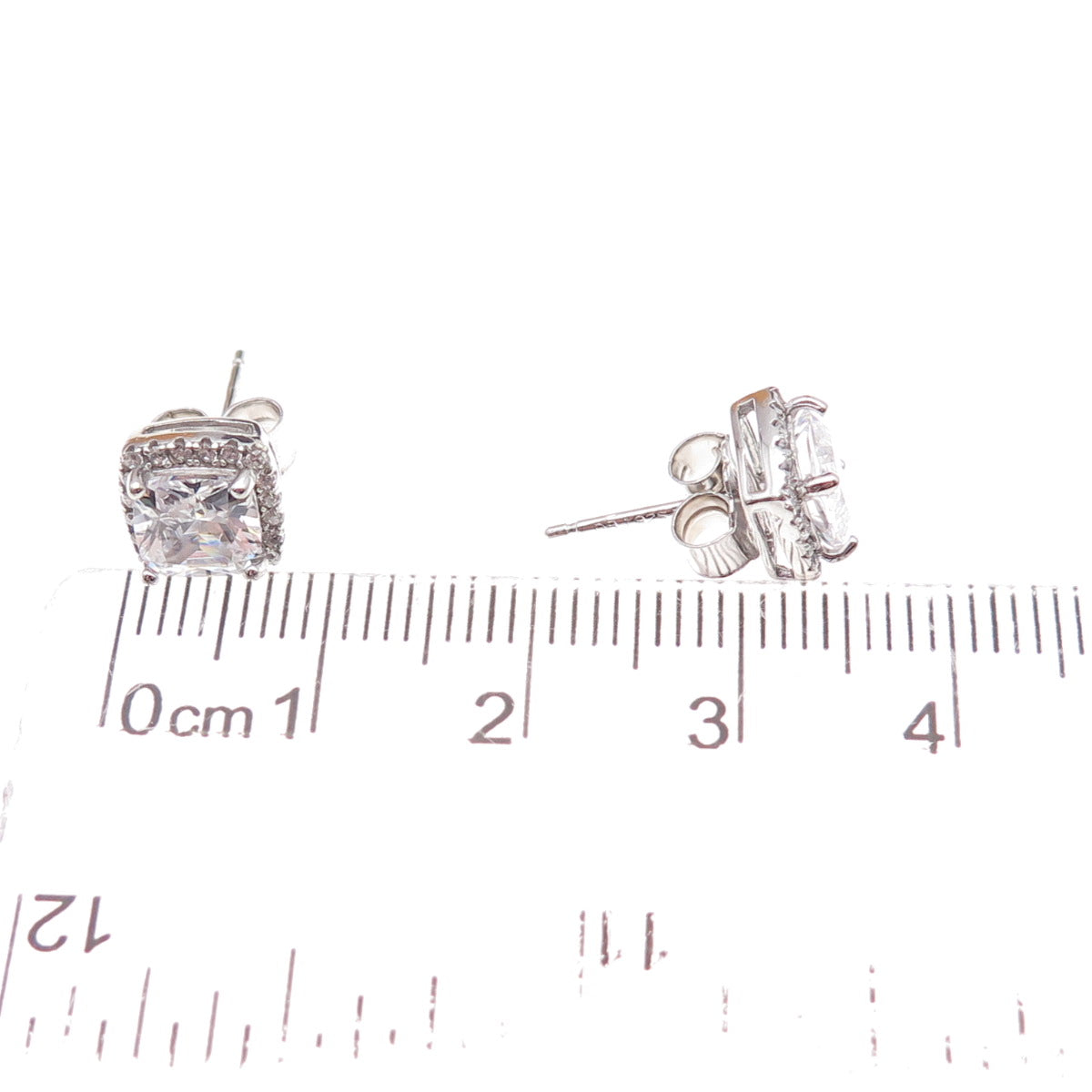 Dee Berkle 925 Sterling Silver C Z Stud Earrings