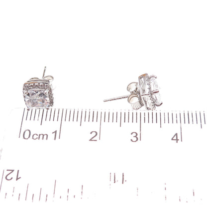 Dee Berkle 925 Sterling Silver C Z Stud Earrings
