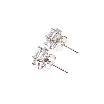 Dee Berkle 925 Sterling Silver C Z Stud Earrings