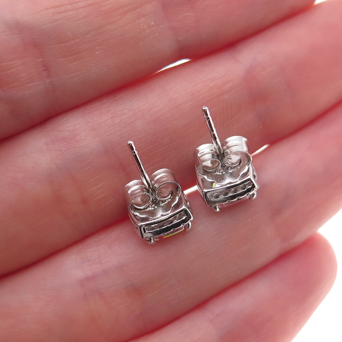 Dee Berkle 925 Sterling Silver C Z Stud Earrings