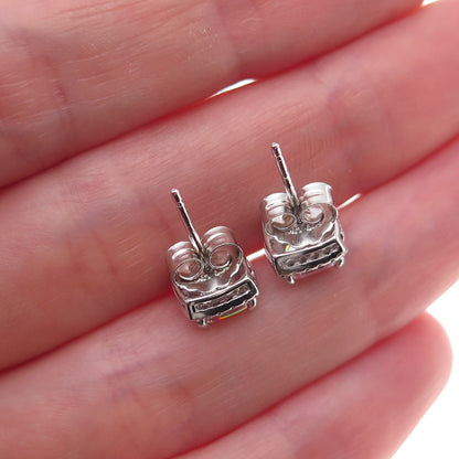 Dee Berkle 925 Sterling Silver C Z Stud Earrings