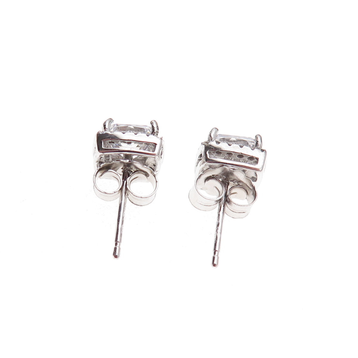 Dee Berkle 925 Sterling Silver C Z Stud Earrings