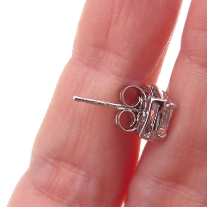 Dee Berkle 925 Sterling Silver C Z Stud Earrings