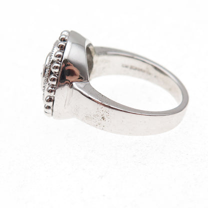 925 Sterling Silver Mexico Real Diamond Spinning Beaded Ring Size 7