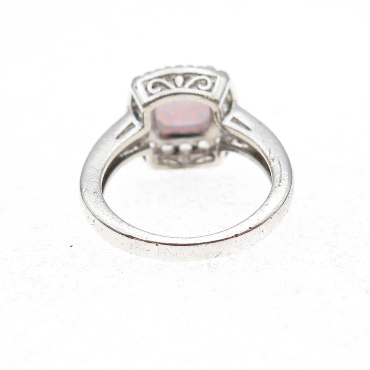 925 Sterling Silver Real Opal & White Topaz Ring Size 4.5