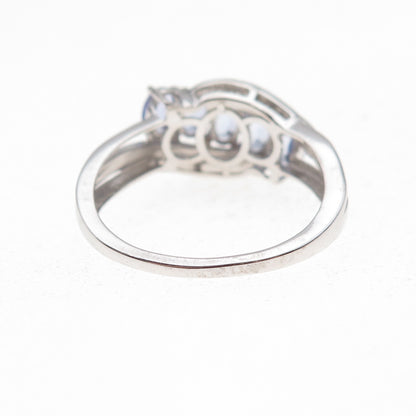 Chuck Clemency 925 Sterling Silver Real Oval-Cut Tanzanite Ring Size 8.25