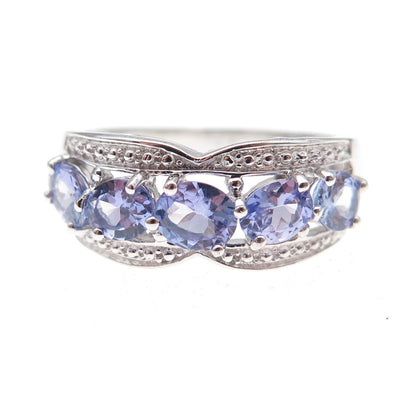 Chuck Clemency 925 Sterling Silver Real Oval-Cut Tanzanite Ring Size 8.25