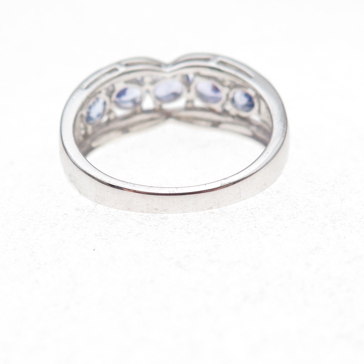 Chuck Clemency 925 Sterling Silver Real Oval-Cut Tanzanite Ring Size 8.25