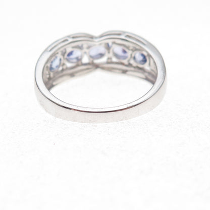 Chuck Clemency 925 Sterling Silver Real Oval-Cut Tanzanite Ring Size 8.25