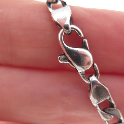 925 Sterling Silver 18K Gold Vintage Italy Figaro Link Bracelet 7.25"