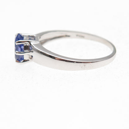RJ Graziano 925 Sterling Silver Real Oval-Cut Tanzanite Ring Size 7.75