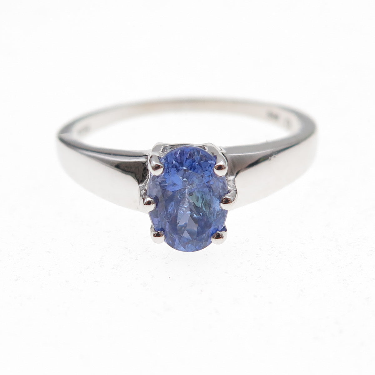 RJ Graziano 925 Sterling Silver Real Oval-Cut Tanzanite Ring Size 7.75