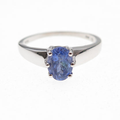RJ Graziano 925 Sterling Silver Real Oval-Cut Tanzanite Ring Size 7.75