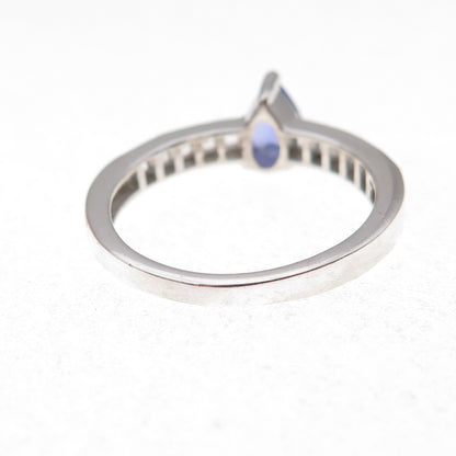 Chuck Clemency 925 Sterling Silver Real Tanzanite & White Topaz Ring Size 8