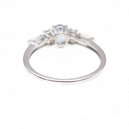 Chuck Clemency 925 Sterling Silver Real Iolite & White Topaz Ring Size 8