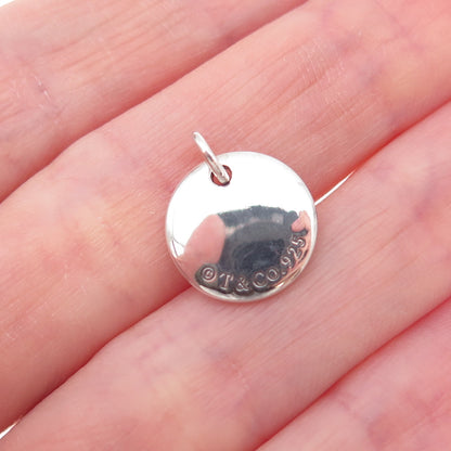 Tiffany & Co. 925 Sterling Silver Notes Alphabet Letter C Disc Charm Pendant