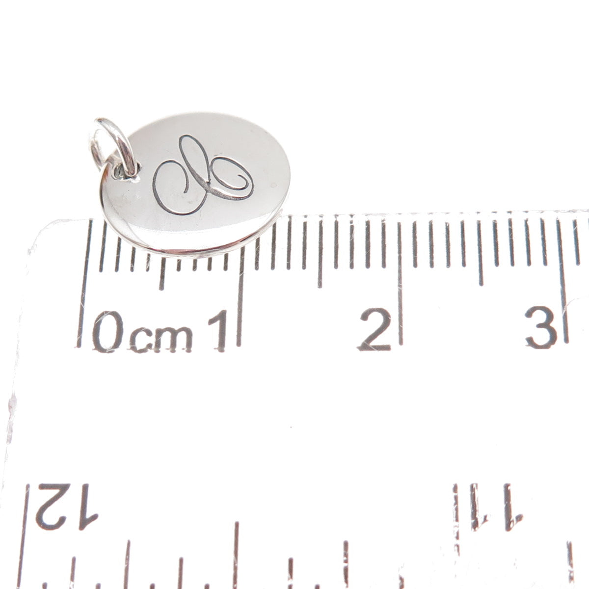 Tiffany & Co. 925 Sterling Silver Notes Alphabet Letter C Disc Charm Pendant