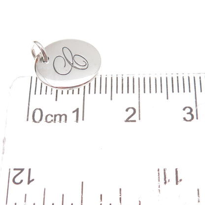 Tiffany & Co. 925 Sterling Silver Notes Alphabet Letter C Disc Charm Pendant