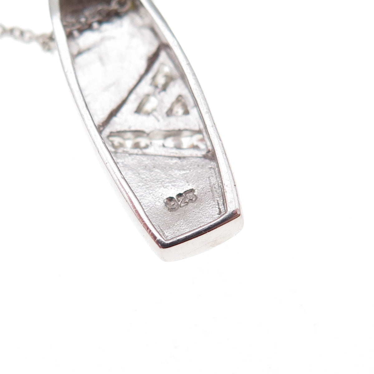 925 Sterling Silver Real Opal & C Z Cable Chain Necklace 18"
