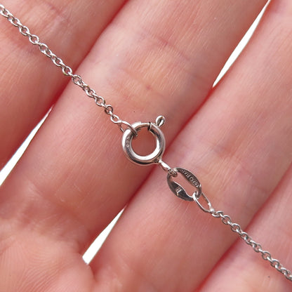 925 Sterling Silver Real Opal & C Z Cable Chain Necklace 18"
