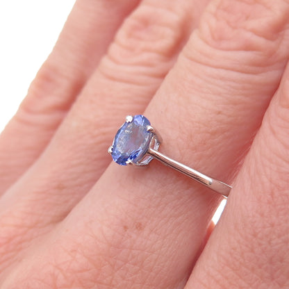 Chuck Clemency 925 Sterling Silver Real Oval-Cut Tanzanite Ring Size 8