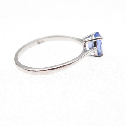 Chuck Clemency 925 Sterling Silver Real Oval-Cut Tanzanite Ring Size 8