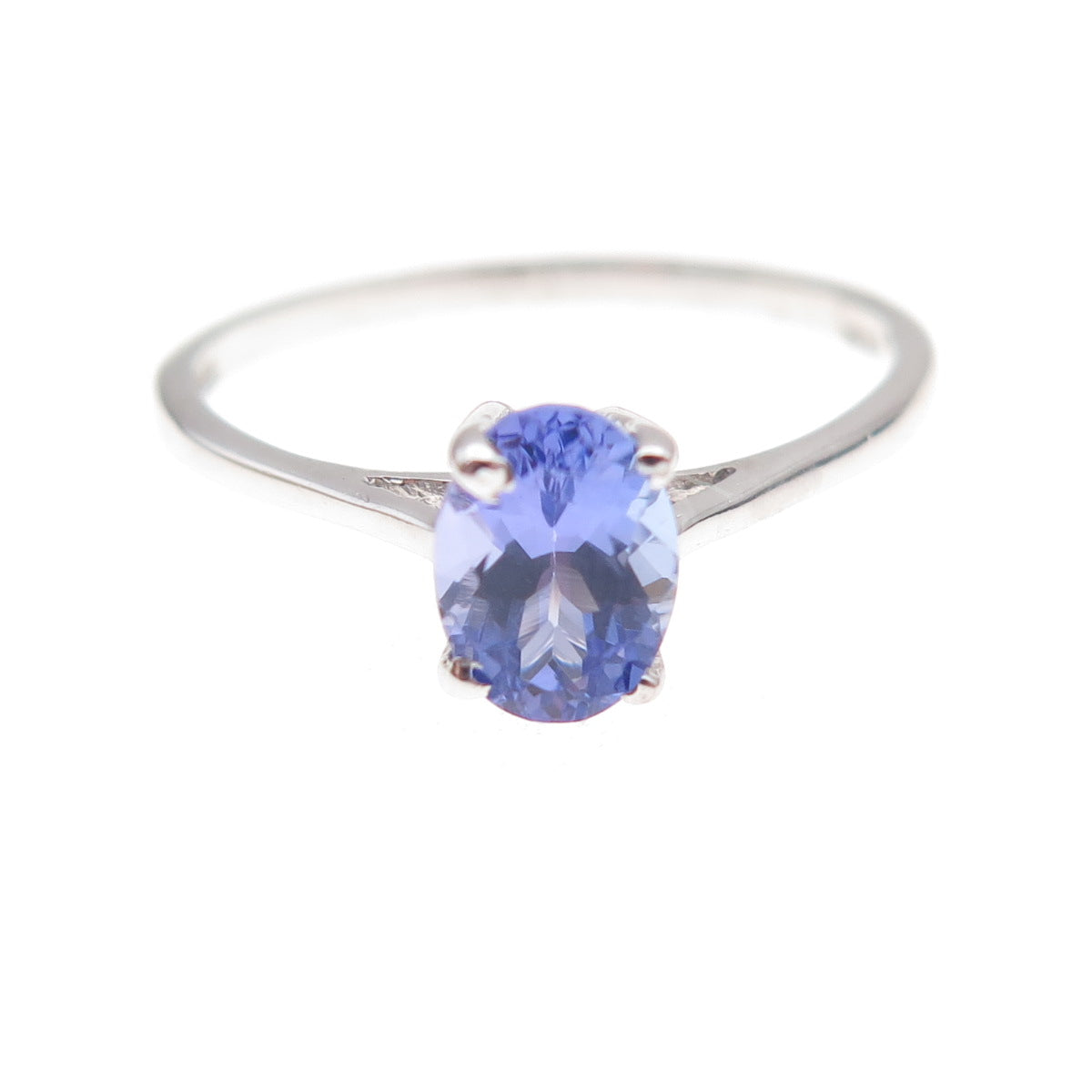 Chuck Clemency 925 Sterling Silver Real Oval-Cut Tanzanite Ring Size 8