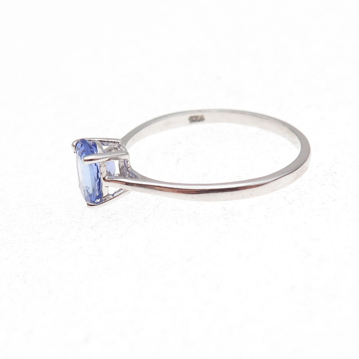 Chuck Clemency 925 Sterling Silver Real Oval-Cut Tanzanite Ring Size 8