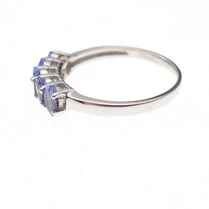 925 Sterling Silver Real Oval-Cut Tanzanite Ring Size 8