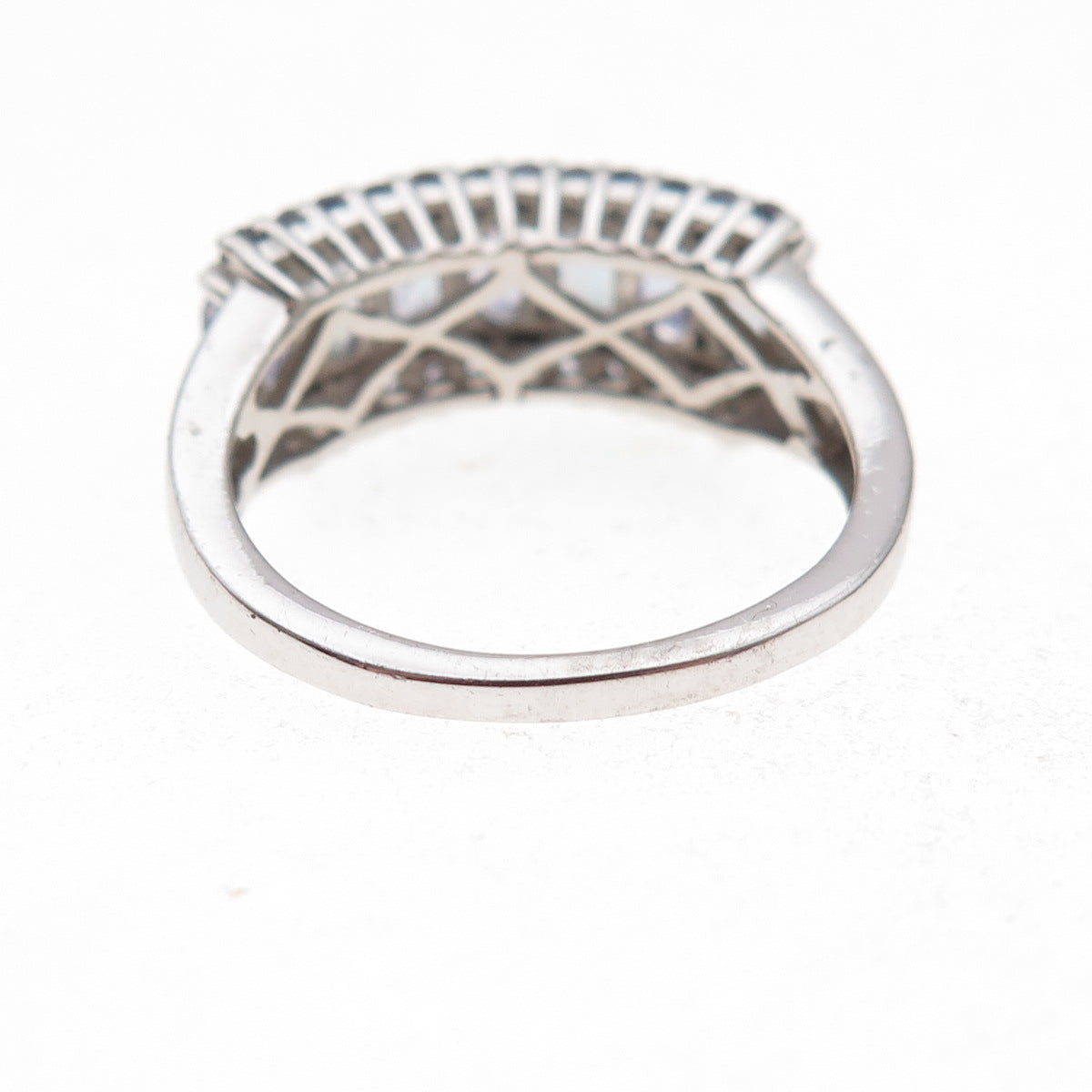 Chuck Clemency 925 Sterling Silver Real Oval & Round-Cut Tanzanite Ring Size 8