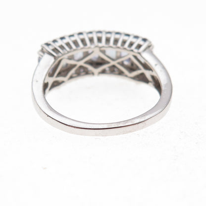 Chuck Clemency 925 Sterling Silver Real Oval & Round-Cut Tanzanite Ring Size 8