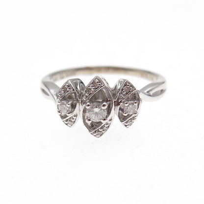 Sai 925 Sterling Silver Real Round-Cut 1/5 ct. tw. Diamond Ring Size 7