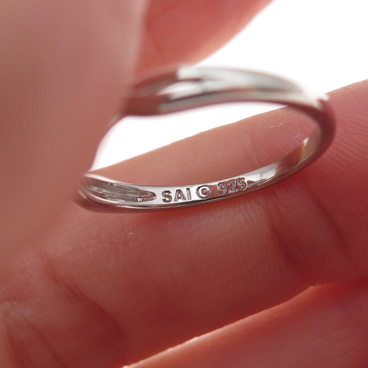 Sai 925 Sterling Silver Real Round-Cut 1/5 ct. tw. Diamond Ring Size 7