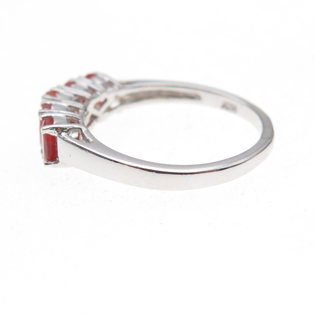Chuck Clemency 925 Sterling Silver Real Oval-Cut Fire Opal Ring Size 7.75