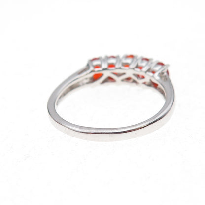 Chuck Clemency 925 Sterling Silver Real Oval-Cut Fire Opal Ring Size 7.75