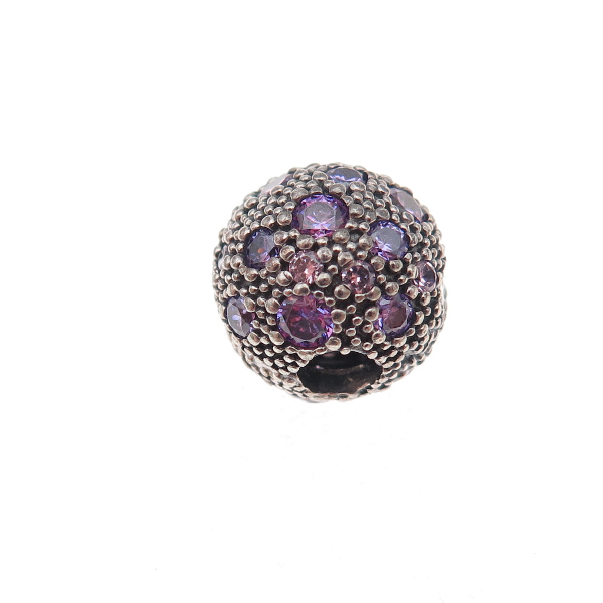 Pandora 925 Sterling Silver C Z Fancy Purple Cosmic Stars Clip Charm