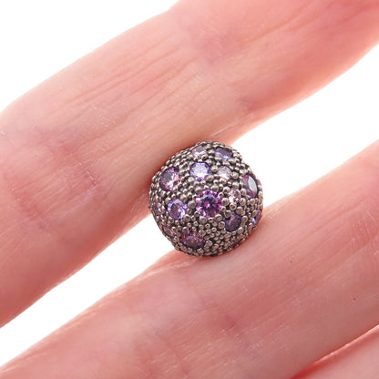 Pandora 925 Sterling Silver C Z Fancy Purple Cosmic Stars Clip Charm