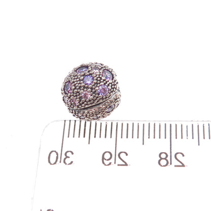 Pandora 925 Sterling Silver C Z Fancy Purple Cosmic Stars Clip Charm