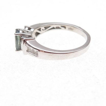 Chuck Clemency 925 Sterling Silver Real Diamond & Iolite Ring Size 8.25